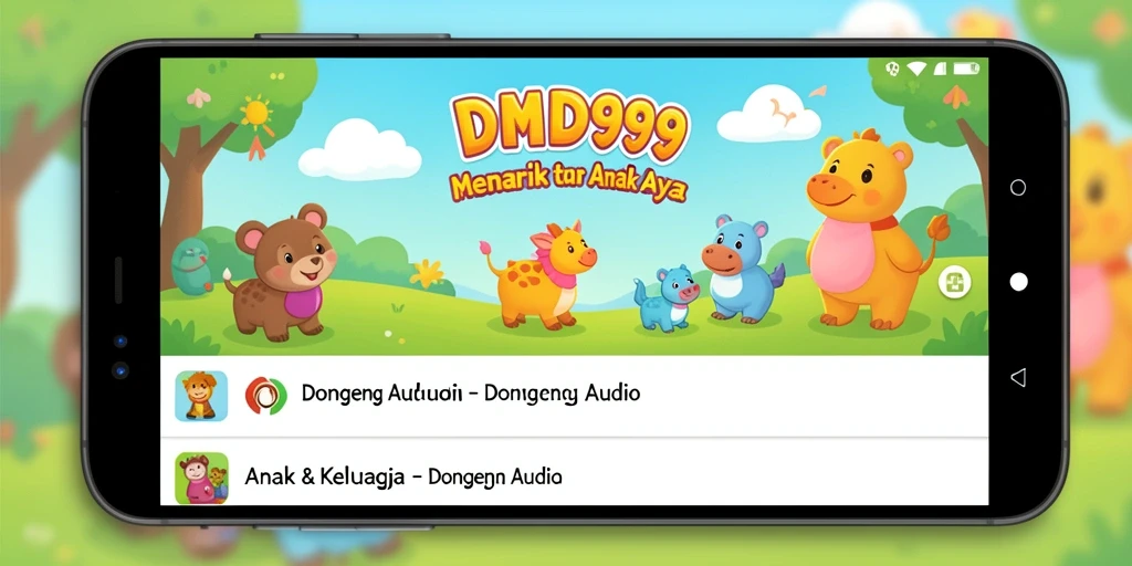 Screenshot aplikasi DMD999 menampilkan antarmuka yang ramah anak.