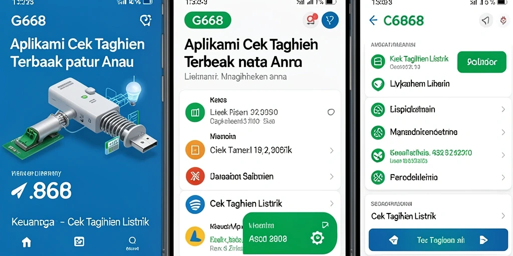 Tampilan antarmuka G668 untuk cek tagihan listrik yang mudah dipahami.