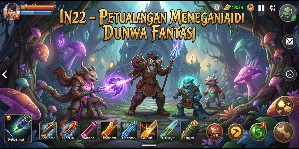 Tampilan antarmuka IN22 saat petualangan seru.