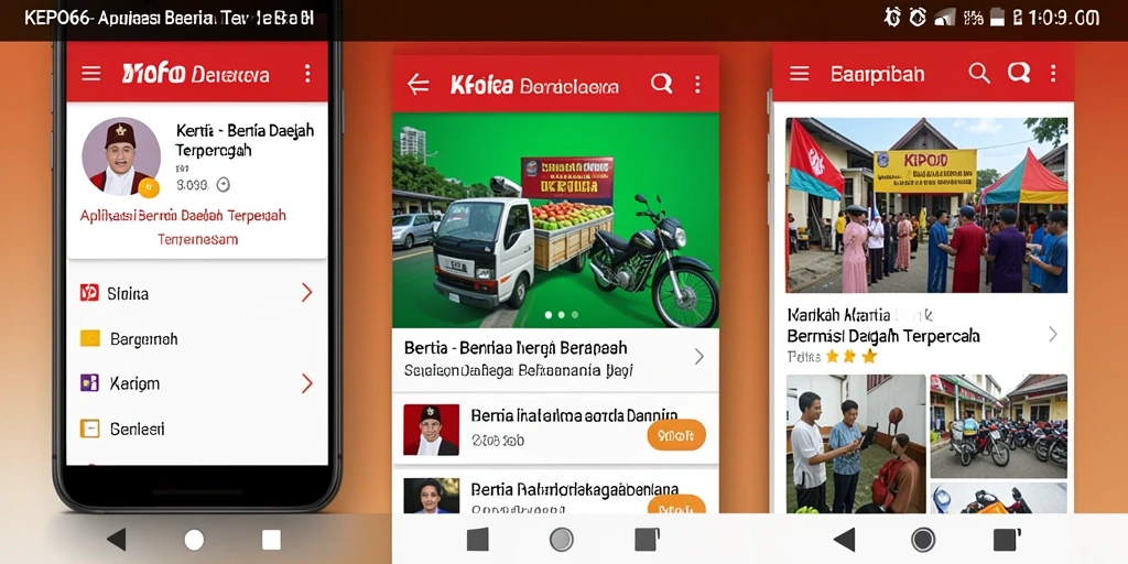 Tampilan antarmuka aplikasi KEPO66 yang menampilkan berita daerah terbaru.
