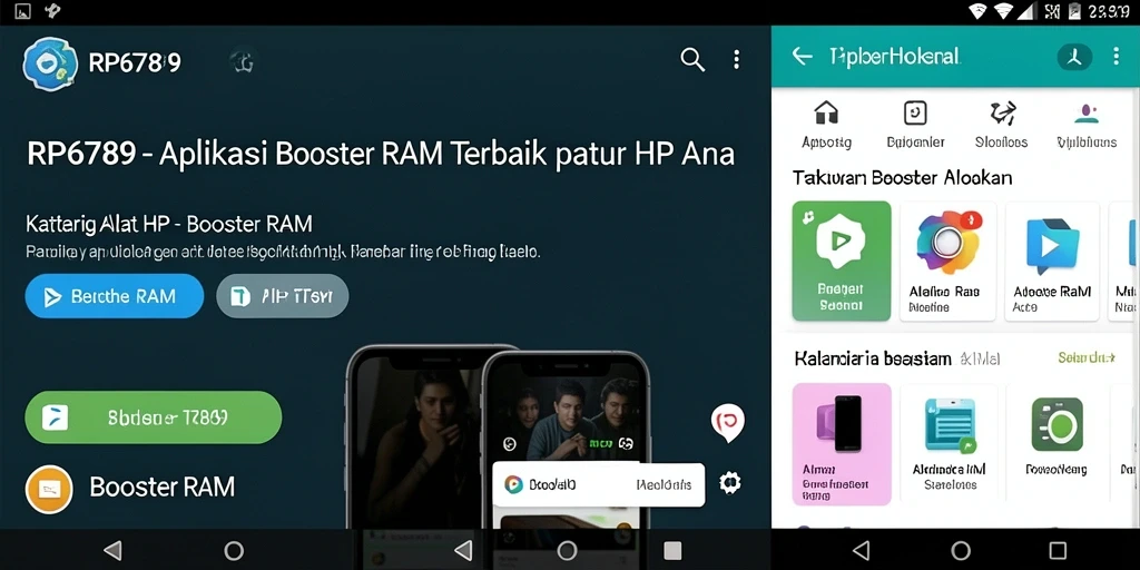 Tampilan antarmuka utama RP6789 untuk optimalisasi RAM.