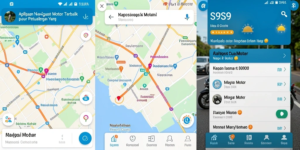 Antarmuka S9S9 menampilkan peta navigasi motor yang interaktif.