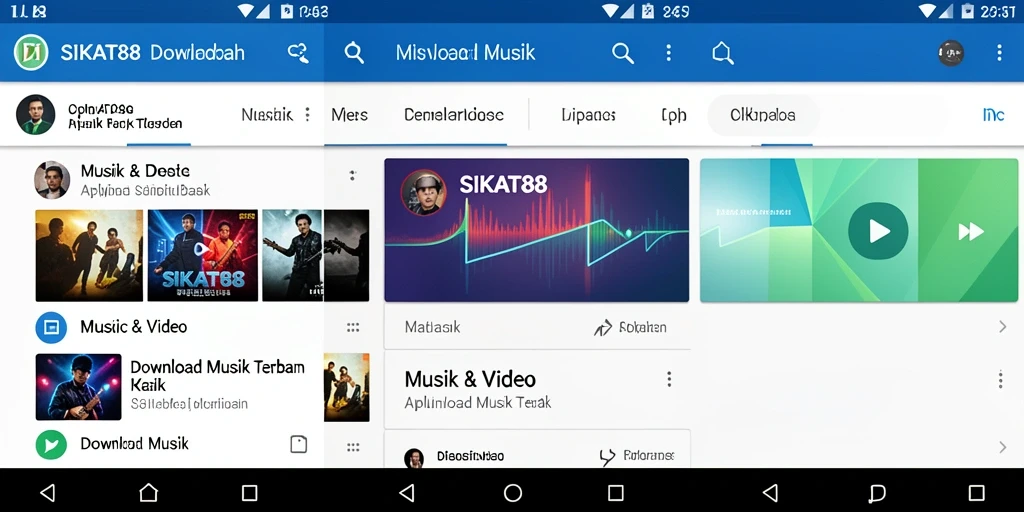 Antarmuka SIKAT88 menampilkan berbagai pilihan download musik.