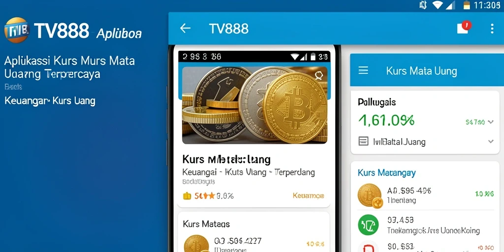 Antarmuka TV888 yang informatif dan mudah digunakan untuk Kurs Mata Uang.