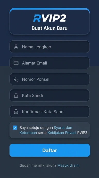 Panduan Registrasi Akun Baru rvip2 untuk Android